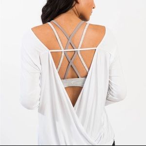 Zyia Namaste Long Sleeve in white. Size Medium
